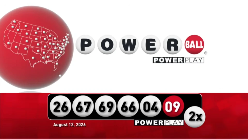 Выигрышные числа в розыгрыше лотереи Powerball от 12 августа 2026 года