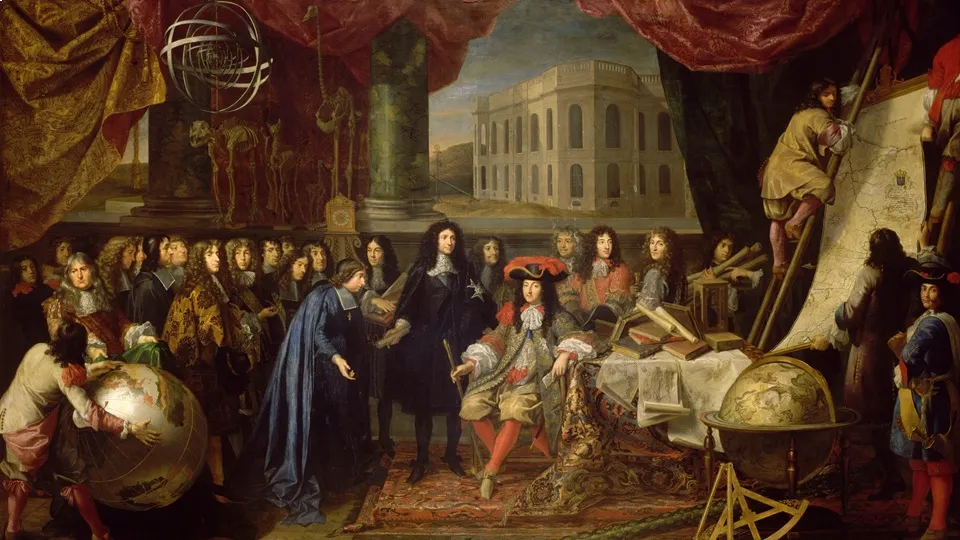 Кольбер представляет членов Королевской академии наук Людовику XIV в 1667 году.