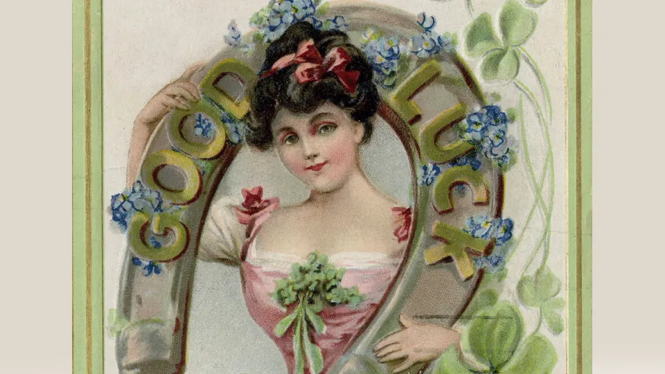 Иллюстрация на открытке ко Дню Святого Патрика, 1916