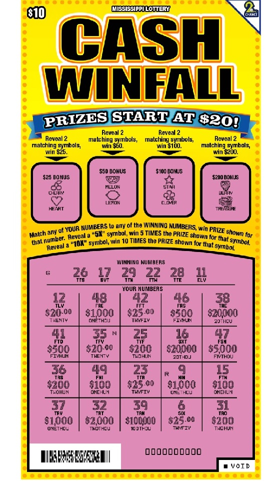 Cash WinFall - моментальная лотерея