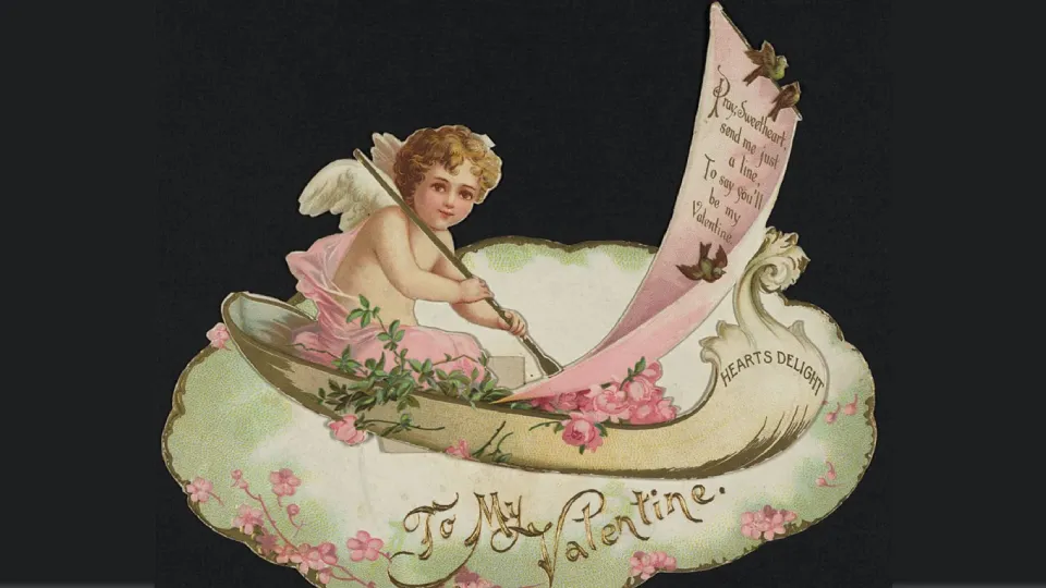 Винтажная открытка ко Дню всех влюбленных