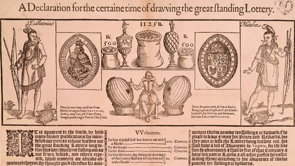 Фрагмент анонса лотереи Виргинской компании