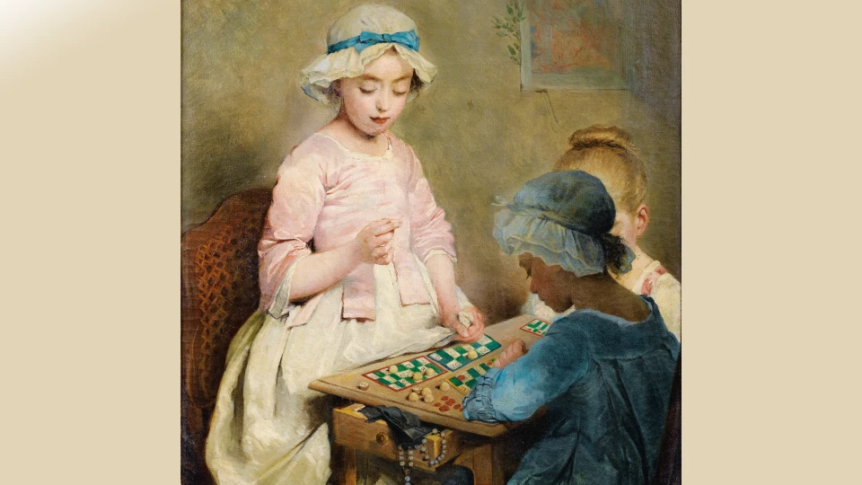 Игра в лото во Франции, 1865 год. Художник – Шарль Шаплен