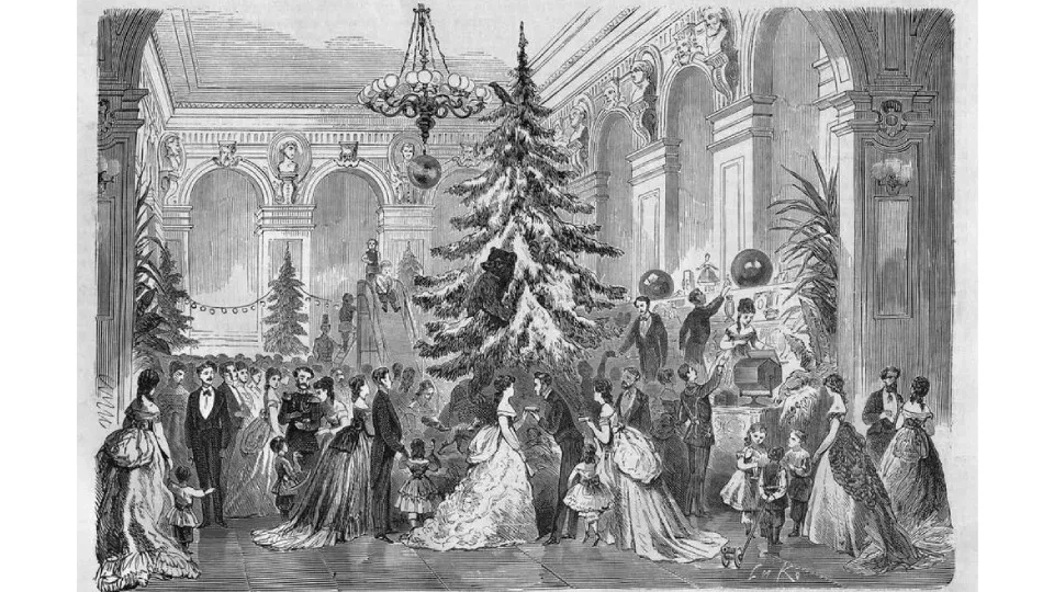Художник Н. Богданов Санкт-Петербург Елка в клубе художников 1852 год