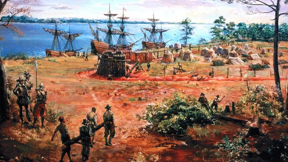 Строительство форта в Джеймстауне, Виргиния