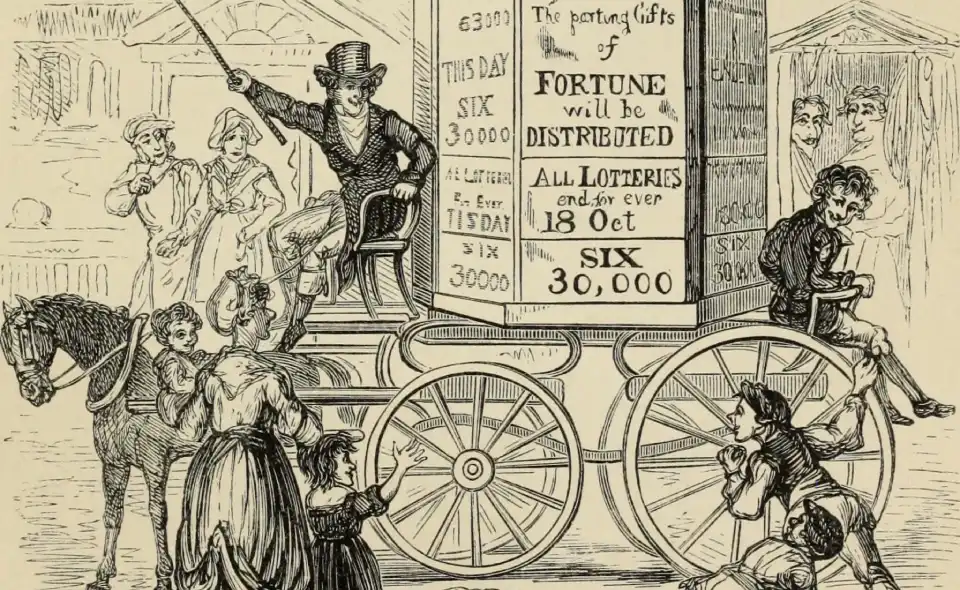 Реклама государственной лотереи Англии 1826 года