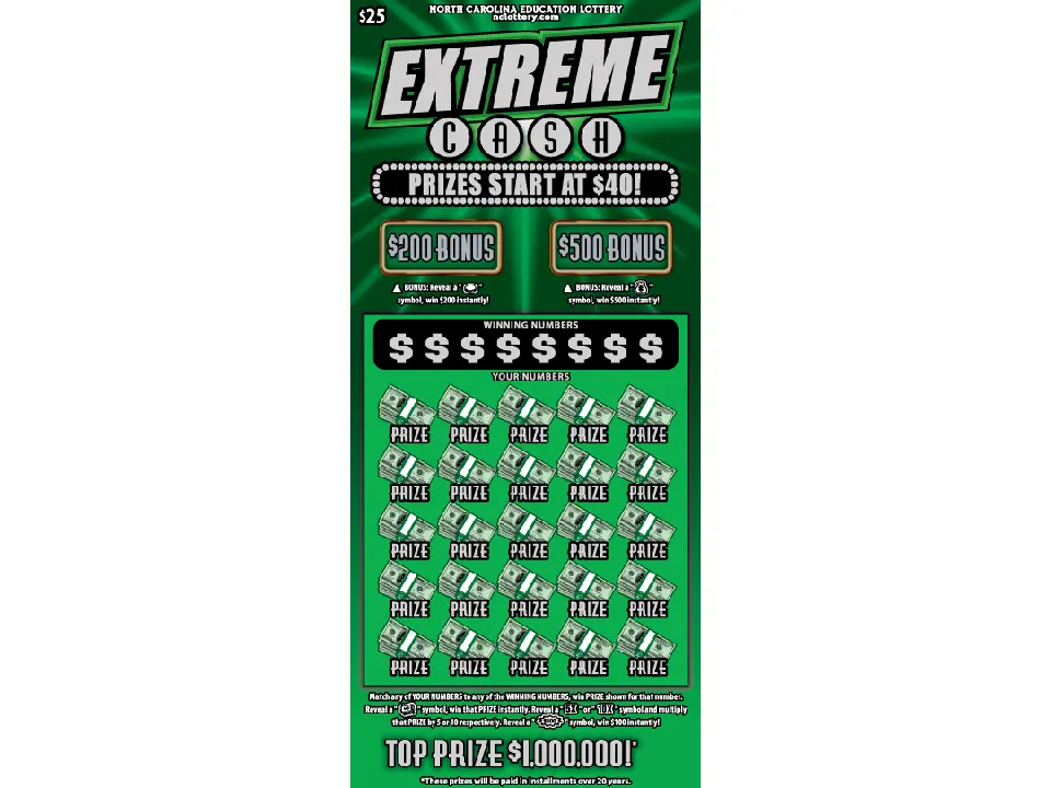 Лотерейный билет Extreme Cash Лотерейный билет Extreme Cash