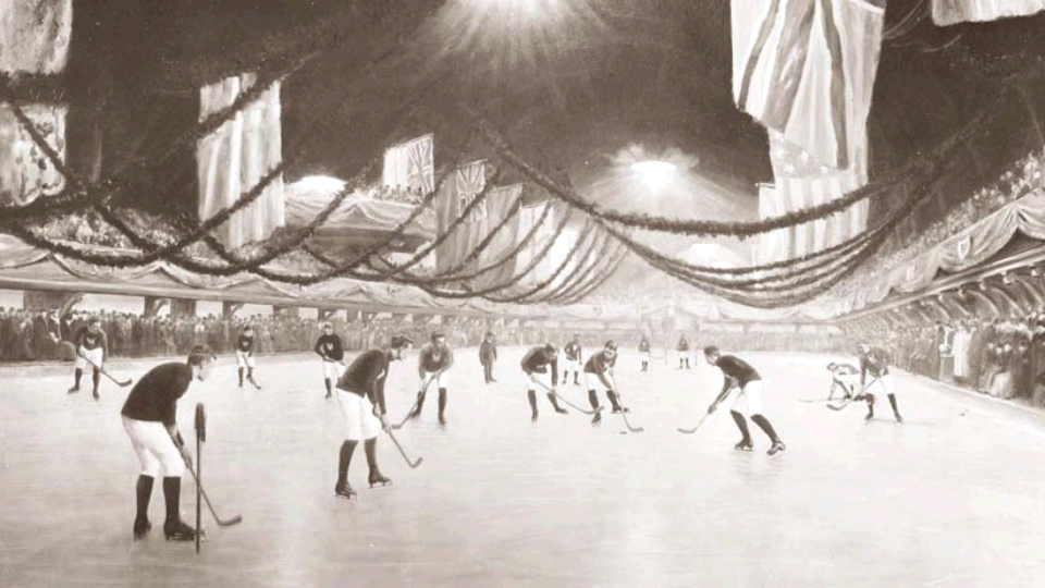 Хоккеисты на катке "Виктория" в Монреале